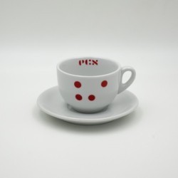 Ecs Cappuccino Cup "Dots" With Saucer - Set Di 6