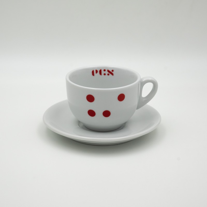 ECS Cappuccino Cup "Dots" with Saucer - Set of 6