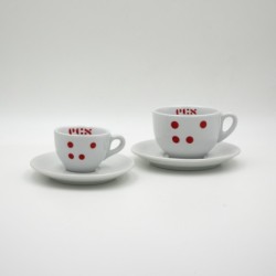 ECS Cappuccino Cup "Dots" with Saucer - Set of 6