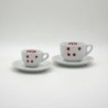 Set de tazas cappuccino ECS "Dots" – Juego de 6 tazas con platillos