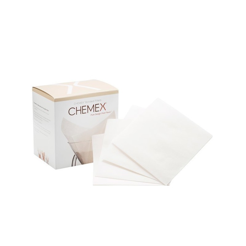 Filtros cuadrados Chemex – Paquete de 100 filtros preplegados