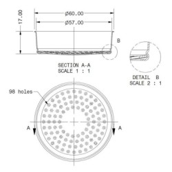 IMS Ducha E61 200 NT – Ducha de precisión para grupo E61 de Faema